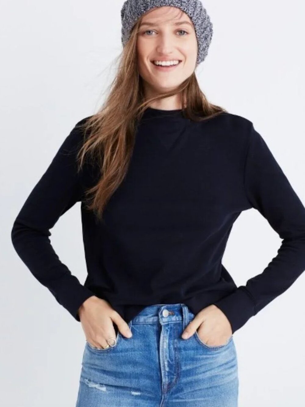 Everlane The Square Long Sleeve Mockneck Top - Size M